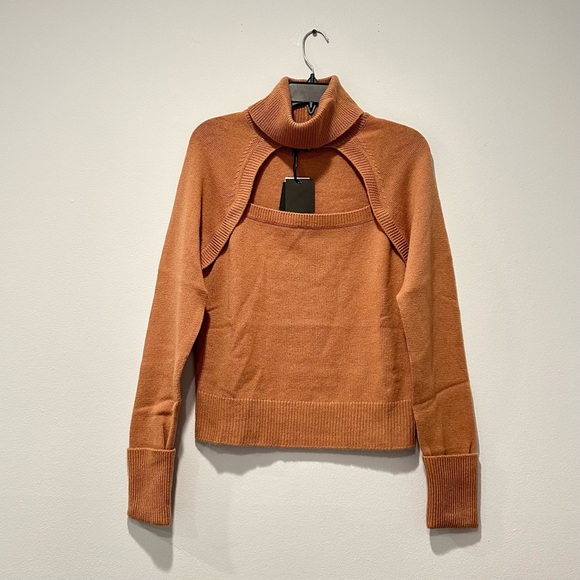 PAIGE NWT Cherise Knit Cut Out Turtleneck Sweater, Size S - Picture 8 of 14